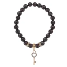 Браслет Ключ (Счастье) нат.камень Гранат 8мм BS-CR-0426