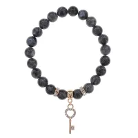 Браслет Ключ (Счастье) нат.камень Лабрадор 8мм BS-CR-0428