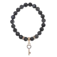 Браслет Ключ (Счастье) нат.камень Лабрадор 8мм BS-CR-0428