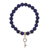 Браслет Ключ (Счастье) нат.камень Лазурит 8мм BS-CR-0430