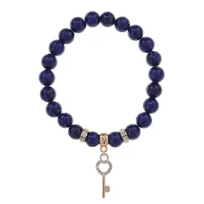 Браслет Ключ (Счастье) нат.камень Лазурит 8мм BS-CR-0430