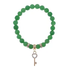 Браслет Ключ (счастье) нат.камень Нефрит 8мм BS-CR-0433