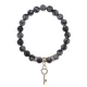 Браслет Ключ (счастье) нат.камень Снежный обсидиан 8мм BS-CR-0434