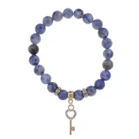 Браслет Ключ (счастье) нат.камень Содалит 8мм BS-CR-0438