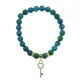 Браслет Ключ (счастье) синт.камень Хризоколла 8мм BS-CR-0441