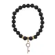 Браслет Ключ (счастье) нат.камень Черный агат 8мм BS-CR-0443