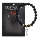 Браслет Ключ (счастье) нат.камень Черный агат 8мм BS-CR-0443