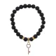 Браслет Ключ (счастье) синт.камень Шунгит 8мм BS-CR-0444