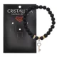 Браслет Ключ (счастье) синт.камень Шунгит 8мм BS-CR-0444