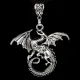 Амулет Дракон, металл, цвет серебр. ASV001