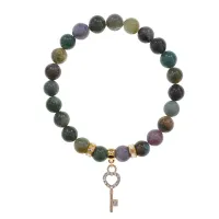Браслет Ключ (счастье) нат.камень Яшма 8мм BS-CR-0445