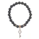 Браслет Ключ (Счастье) синт.камень Гематит (не магнит.) 8мм BS-CR-0448