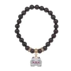 Браслет Кошка (защита, интуиция, достаток) нат.камень Гранат 8мм BS-CR-0456