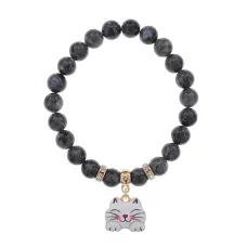 Браслет Кошка (защита, интуиция, достаток) нат.камень Лабрадор 8мм BS-CR-0458