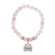 Браслет Кошка (защита, интуиция, достаток) нат.камень Розовый кварц 8мм BS-CR-0465