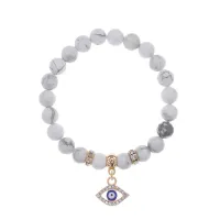 Браслет Глаз (от сглаза и порчи) нат.камень Кахолонг 8мм BS-CR-0487