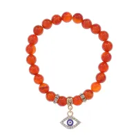 Браслет Глаз (от сглаза и порчи) нат.камень Сердолик 8мм BS-CR-0497