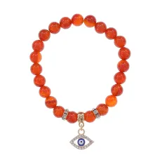 Браслет Глаз (от сглаза и порчи) нат.камень Сердолик 8мм BS-CR-0497