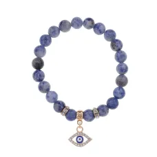 Браслет Глаз (от сглаза и порчи) нат.камень Содалит 8мм BS-CR-0498