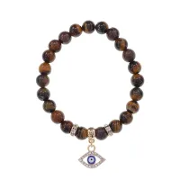 Браслет Глаз (от сглаза и порчи) нат.камень Тигровый глаз 8мм BS-CR-0499