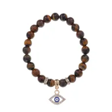 Браслет Глаз (от сглаза и порчи) нат.камень Тигровый глаз 8мм BS-CR-0499