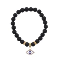 Браслет Глаз (от сглаза и порчи) синт.камень Шунгит 8мм BS-CR-0504