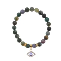Браслет Глаз (от сглаза и порчи) нат.камень Яшма 8мм BS-CR-0505