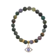 Браслет Глаз (от сглаза и порчи) нат.камень Яшма 8мм BS-CR-0505