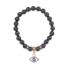 Браслет Глаз (от сглаза и порчи) синт.камень Гематит 8мм BS-CR-0508