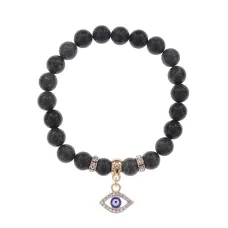Браслет Глаз (от сглаза и порчи) нат.камень Змеевик 8мм BS-CR-0509