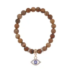 Браслет Глаз (от сглаза и порчи) нат.камень Песочная яшма 8мм BS-CR-0510