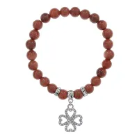 Браслет Клевер (удача и везение) синтетический камень Коричневый авантюрин 8мм BS-CR-0511