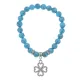 Браслет Клевер (удача и везение) синт.камень Бирюза 8мм BS-CR-0515