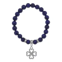 Браслет Клевер (удача и везение) нат.камень Лазурит 8мм BS-CR-0520