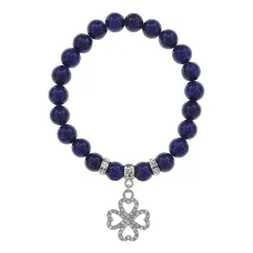 Браслет Клевер (удача и везение) нат.камень Лазурит 8мм BS-CR-0520