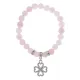 Браслет Клевер (удача и везение) нат.камень Розовый кварц 8мм BS-CR-0525