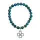 Браслет Клевер (удача и везение) синт.камень Хризоколла 8мм BS-CR-0531