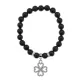 Браслет Клевер (удача и везение) нат.камень Черный агат 8мм BS-CR-0533