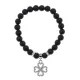 Браслет Клевер (удача и везение) синт.камень Шунгит 8мм BS-CR-0534