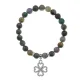 Браслет Клевер (удача и везение) нат.камень Яшма 8мм BS-CR-0535