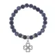 Браслет Клевер (удача и везение) нат.камень синий Африк. агат 8мм BS-CR-0537
