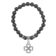 Браслет Клевер (удача и везение) синт.камень Гематит 8мм BS-CR-0538