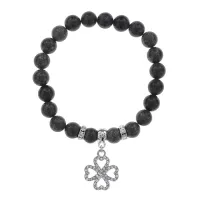 Браслет Клевер (удача и везение) нат.камень Змеевик 8мм BS-CR-0539