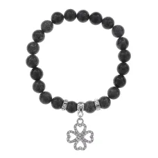 Браслет Клевер (удача и везение) нат.камень Змеевик 8мм BS-CR-0539