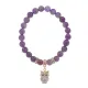 Браслет Сова (знания, счастье, успех) нат.камень Аметист 8мм BS-CR-0543