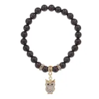 Браслет Сова (знания, счастье, успех) нат.камень Гранат 8мм BS-CR-0546