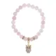 Браслет Сова (знания, счастье, успех) нат.камень Розовый кварц 8мм BS-CR-0555