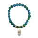Браслет Сова (знания, счастье, успех) синт.камень Хризоколла 8мм BS-CR-0561