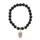 Браслет Сова (знания, счастье, успех) нат.камень Черный агат 8мм BS-CR-0563