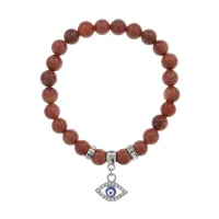 Браслет Глаз (от сглаза и порчи) синт.камень Корич. авантюрин 8мм BS-CR-0571